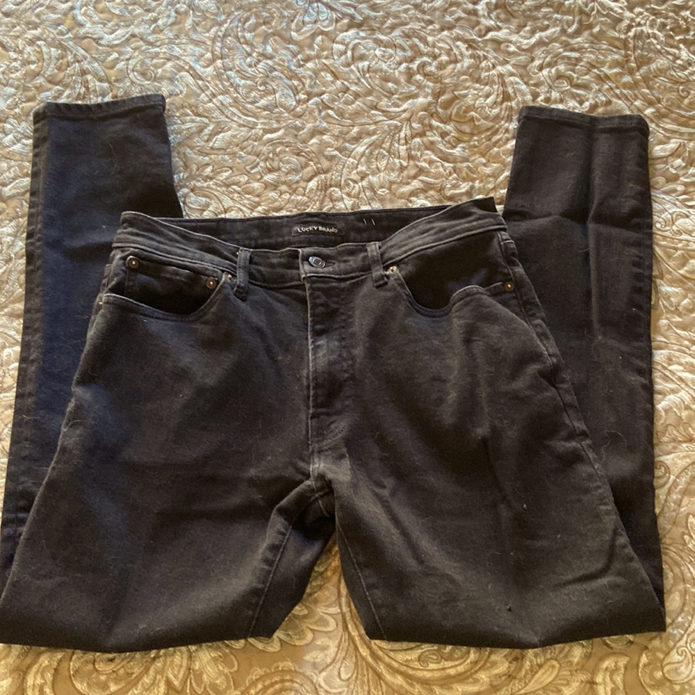 Lucky Brand mens black slim fit black denim jeans Sz 32 x 32
